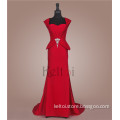 sexy red long back open evening dress two piece